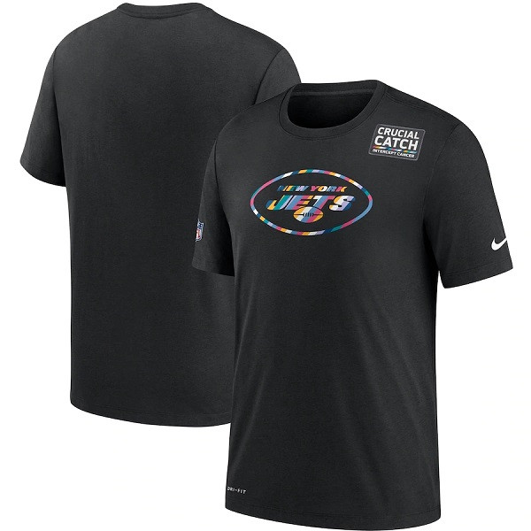 Men's New York Jets Black NFL 2020 Sideline Crucial Catch Performance T-Shirt